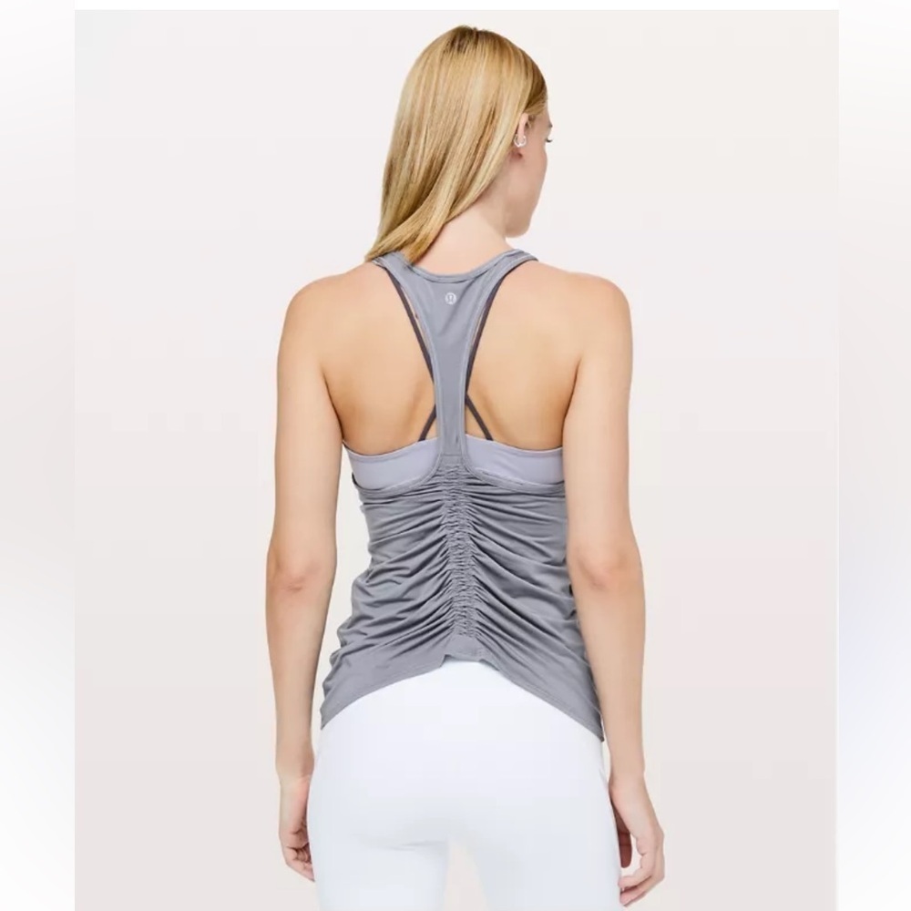 Lululemon Deep Stretch Racerback Athletic Tank Top Light Grey